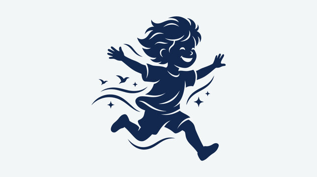 Child Running Happy Carefree Joy.