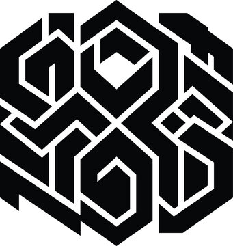 Geometric CSS logo design in bold black angular style representing web development and coding concept
