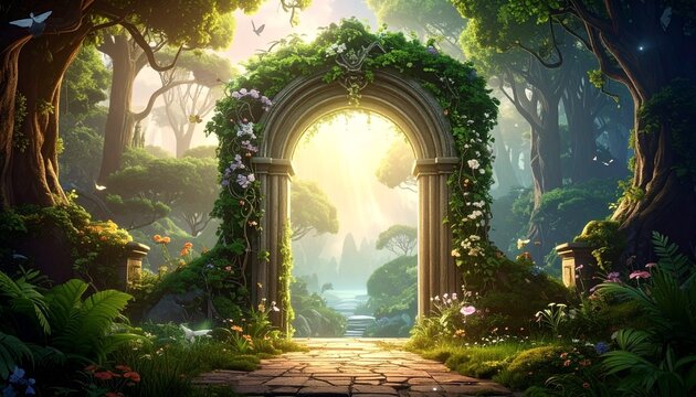 Enchanted Garden Gate - A Portal to a Mystical Realm.