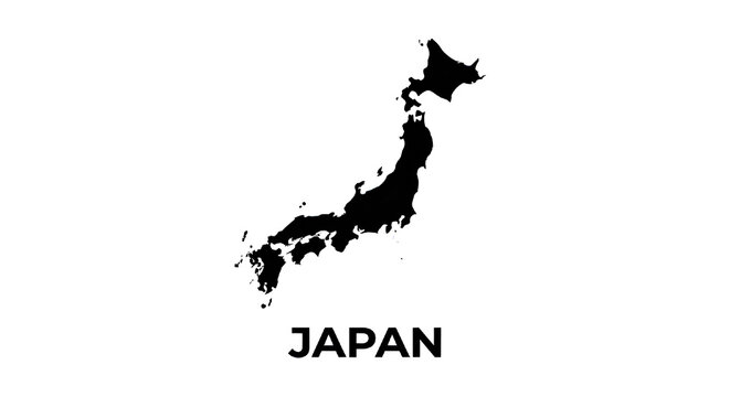 A clean minimalist vector illustration of the map of Japan