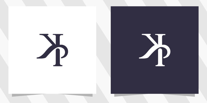 letter kp pk logo design vector