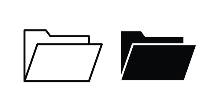 File Folder icon in black and white, best for Business