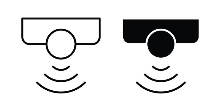 Motion sensor icon in black and white, best for Business