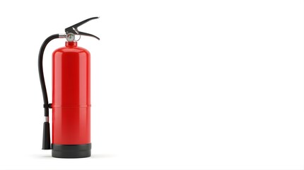 Obraz premium Red fire extinguisher isolated on white background for emergency safety