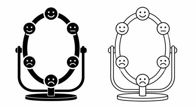 Emotional Ferris wheel icon showing changing moods from happy to sad