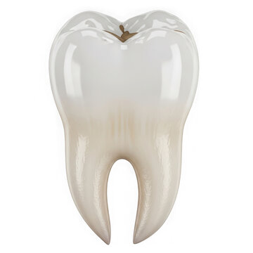 Clean human molar tooth icon for dental health and medical care isolated on transparent background