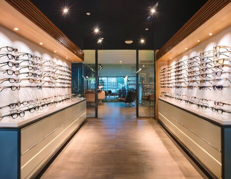 modern optical shop with stylish spectacles and ambient lighting optical shop stylish spectacles ambient lighting