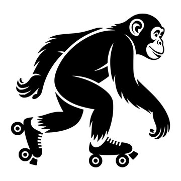 Chimpanzee Roller Skating