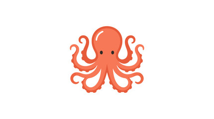 Orange octopus sea creature illustration. © Ahouj