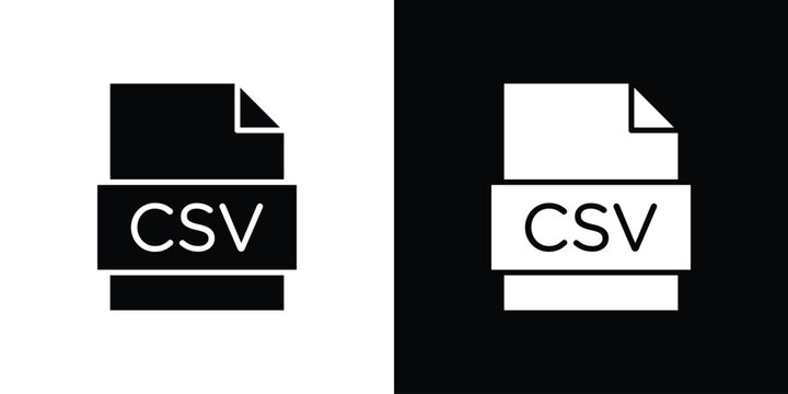 Download CSV file icon thin symbol group. EPS10