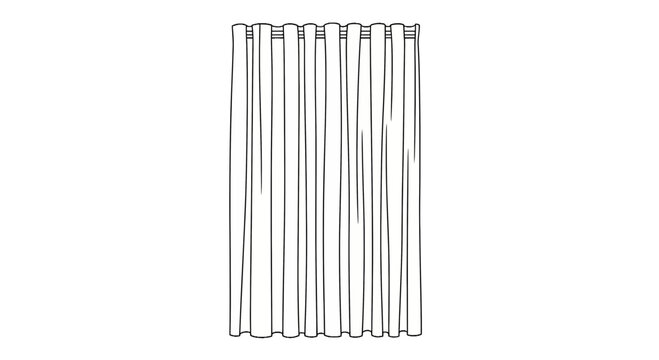 Long window curtain hanging from a grommet rod