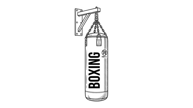 Punching Bag Wall Mount Vector Illustration