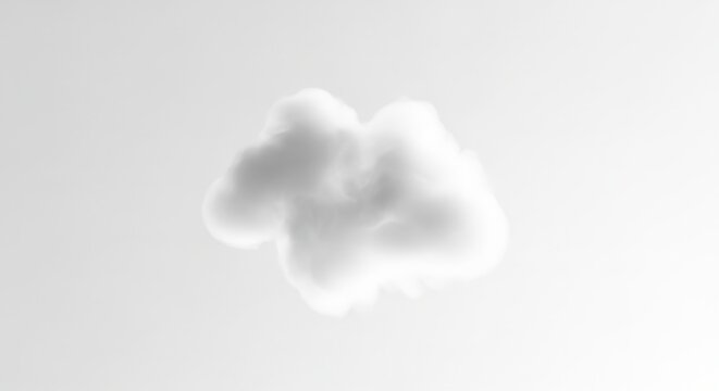 Soft white fluffy cloud isolated on a clear bright background.