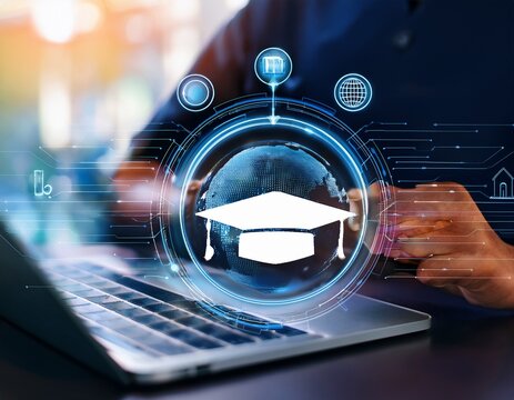 education internet online digital technology concept e learning education online internet course lessons consulting e learning concept background banner