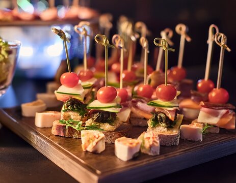 some finger food on a table party buffet