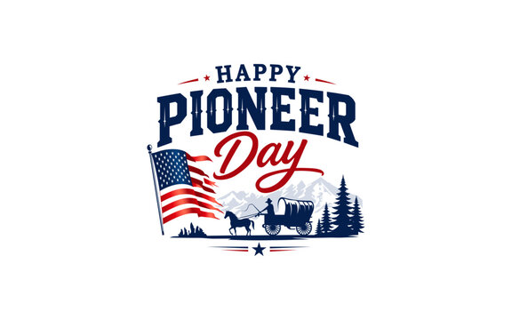 Illustration graphic of Happy Pioneer Day United States design background