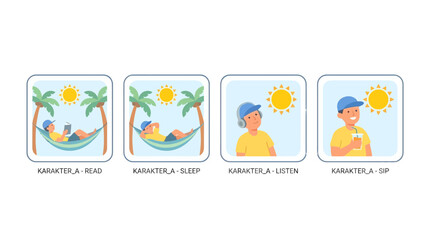 Fototapeta premium Relaxing Vacation: Hammock, Music, and Drinks on Tropical Beach