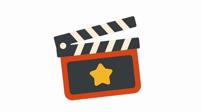 Movie Clapboard Clapperboard Slate Icon Animation.