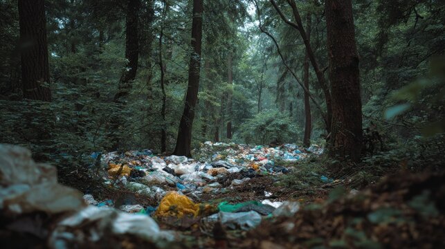 Pollution and garbage in forest environmental issue