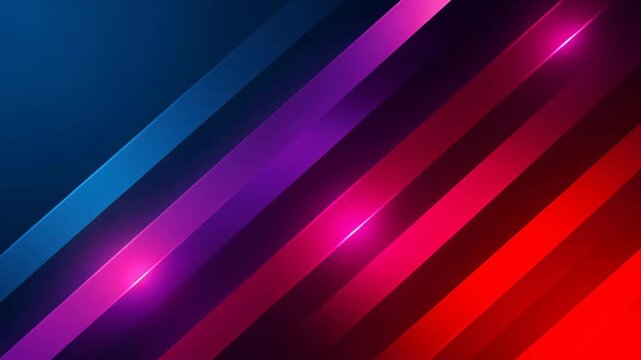 Vibrant colorful diagonal stripes abstract background with glowing light effects in red purple and blue