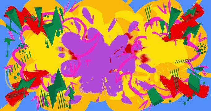 Graffiti speech bubble animation. Abstract modern Messaging sign street art decoration video, Discussion icon performed in urban painting style.