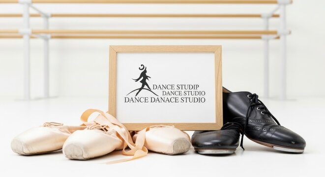 Ballet and Tap Dance Shoes with Studio Sign.