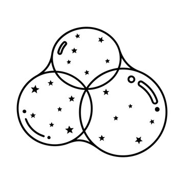 Three Intersecting Circles with Stars