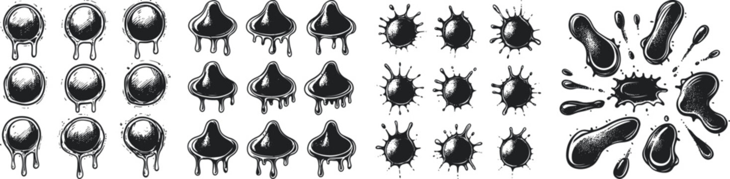 Collection of detailed icons illustrating various microbes including bacteria and virus shapes, useful for scientific,