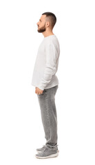 Side profile of young man standing in casual clothes © Pixel-Shot