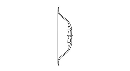 Obraz premium Minimalist Line Art of a Traditional Recurve Bow