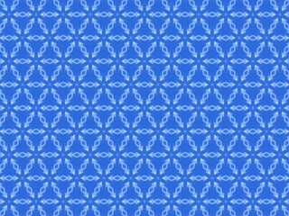 Fototapeta premium Blue background features repeating white geometric pattern. Soft, clean lines create an elegant, rhythmic visual. Suitable for digital designs, textiles, or background elements