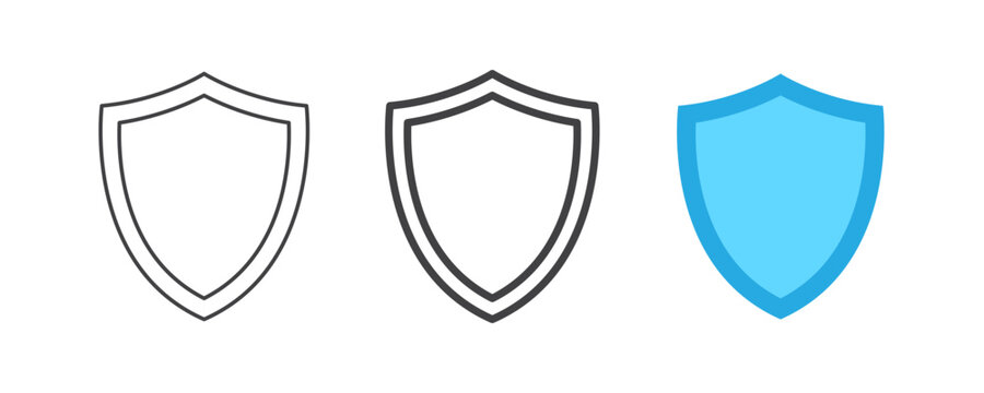 Shield icon set represents security and protection symbol vector design for digital safety use