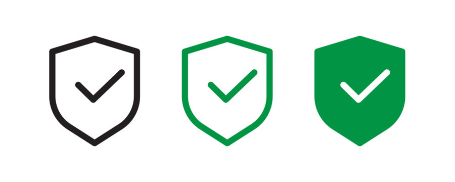 Shield icon set represents online security data protection and privacy symbols