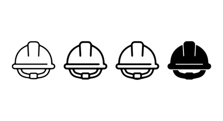 Fototapeta premium Construction Hard Hat Icons, Safety Helmet Vector Set, Protective Headwear Graphics, Industrial Work Gear