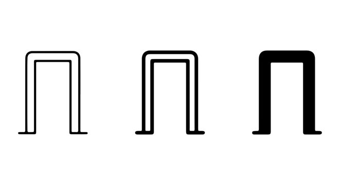 Simple Archway Icons, Minimalist Gateway Symbols, Modern Portal Vector Graphics