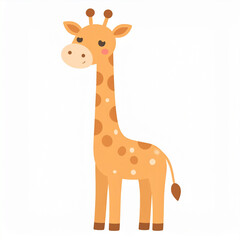 Fototapeta premium the image features a standing animal with a long neck and an adorable cartoon style