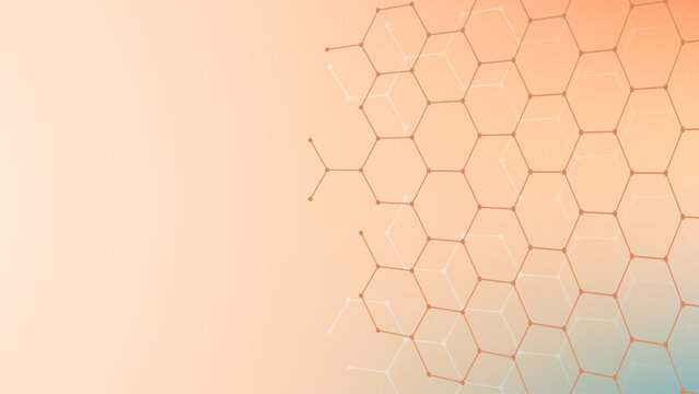 Hexagonal Geometric Background with Molecular Structure Network for Medical and Technology Design