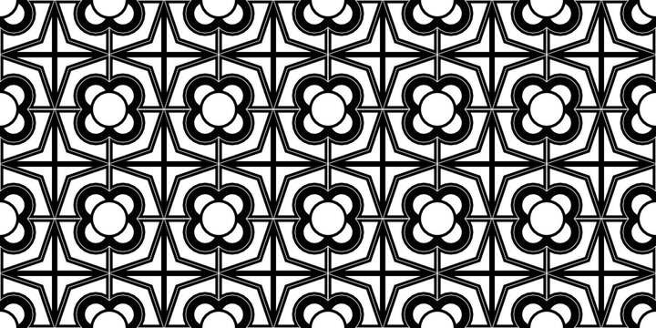 Seamless Abstract Geometric Monochrome Style Pattern Background