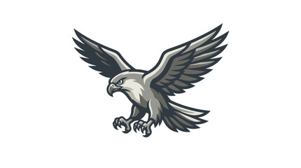 Fototapeta premium Detailed soaring eagle mascot in flight.
