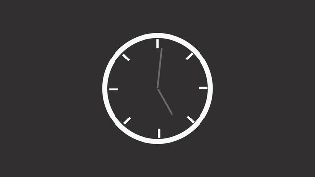 Clock trick isolated animation, Simple count down clock isolated without rim. Circle clock isolated animation, Analog counting down clock isolated 
