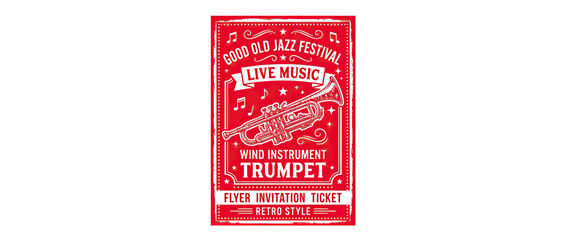 Retro Trumpet Live Music Festival Invitation Flyer © Kembang