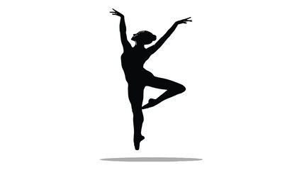 Ballerina performs a graceful leap while suspended in a mid-air pose of artistic perfection. © Sadee Girl