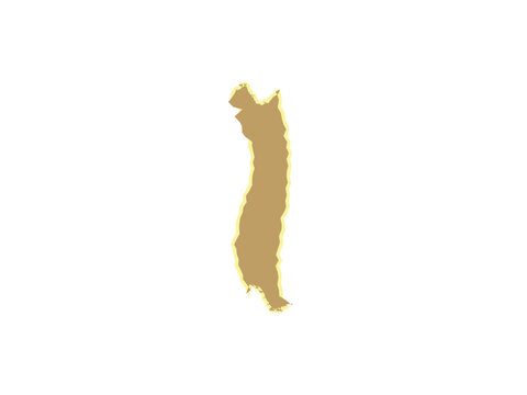 Geographic map silhouette representing the sovereign nation of togo in africa