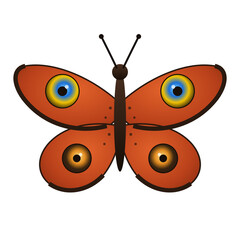 Peacock Butterfly Vector Illustration with Eyespots Isolated on Transparent Background © Ssdkmn