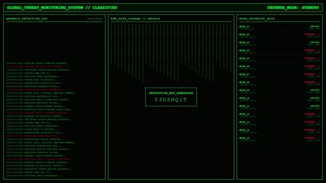 Global Threat Monitoring System Anomaly Detection Security Matrix Animation.