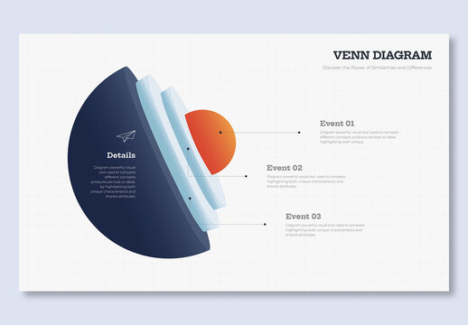 Modern Venn Diagram Infographic Template for Business Presentation and Data Analysis