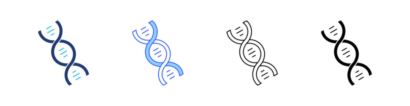 Dna Multiple Style Icon Set Collection Pack Web Banner Vector 