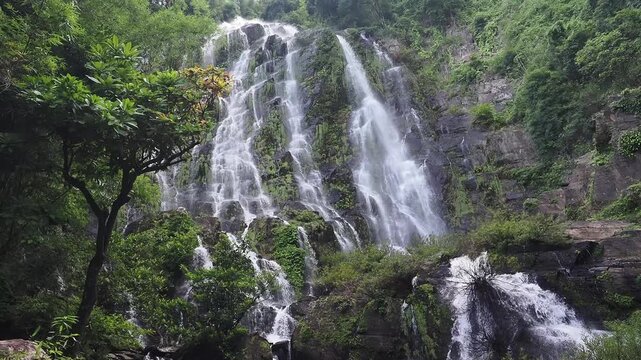 Sairung la-ong dao waterfall is acclaimed as one of the largest and most magnificent waterfalls hidden deep within the forests of the south, located in kapoe district, ranong province, thailand.