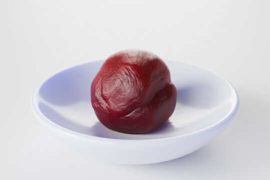 Umeboshi Pickled Plum 3D Render on Dish