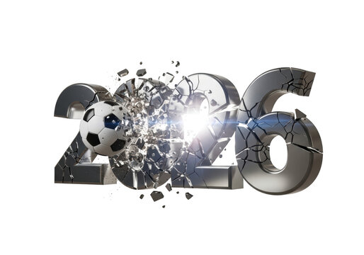 Soccer ball exploding through numbers.
